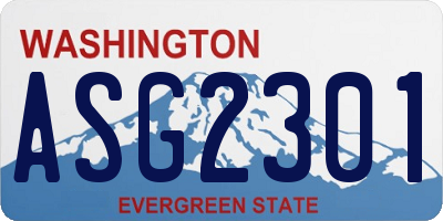 WA license plate ASG2301