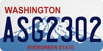 WA license plate ASG2302