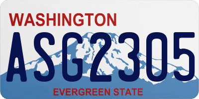 WA license plate ASG2305