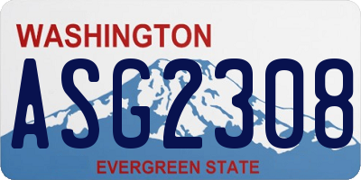 WA license plate ASG2308