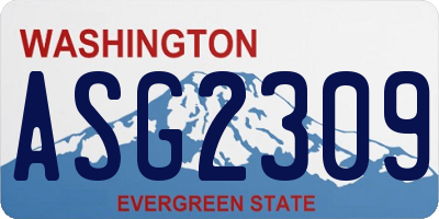 WA license plate ASG2309