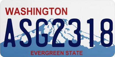WA license plate ASG2318