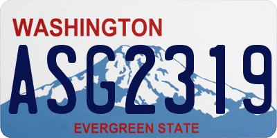 WA license plate ASG2319