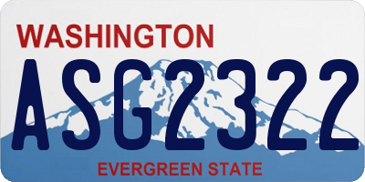 WA license plate ASG2322