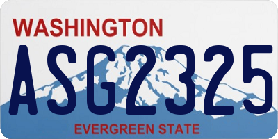 WA license plate ASG2325