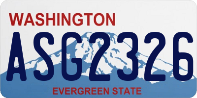 WA license plate ASG2326