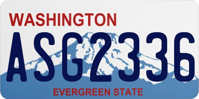 WA license plate ASG2336