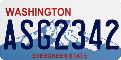 WA license plate ASG2342
