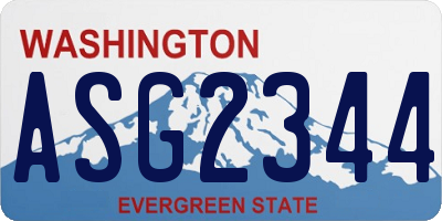 WA license plate ASG2344