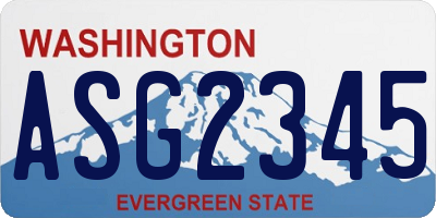 WA license plate ASG2345