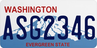 WA license plate ASG2346