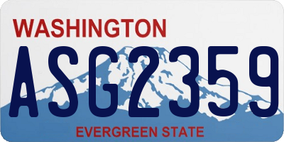 WA license plate ASG2359
