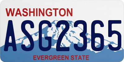 WA license plate ASG2365