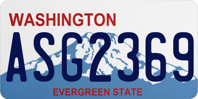WA license plate ASG2369