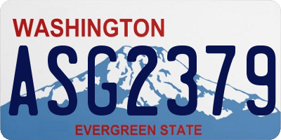 WA license plate ASG2379