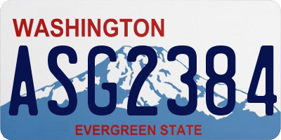 WA license plate ASG2384