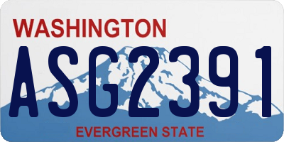 WA license plate ASG2391