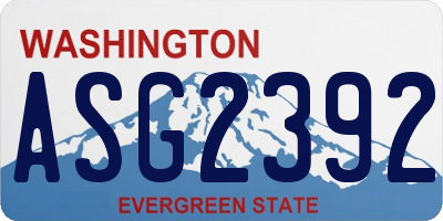 WA license plate ASG2392