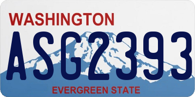 WA license plate ASG2393