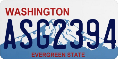 WA license plate ASG2394