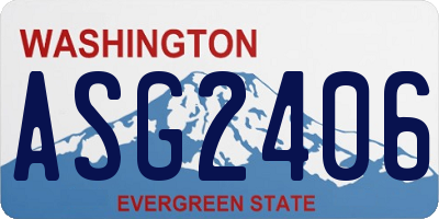WA license plate ASG2406