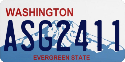 WA license plate ASG2411