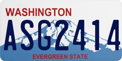 WA license plate ASG2414