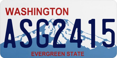 WA license plate ASG2415