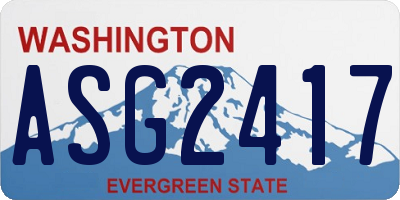 WA license plate ASG2417