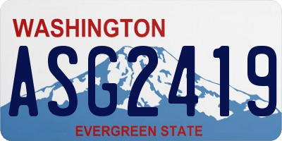 WA license plate ASG2419