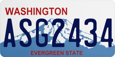 WA license plate ASG2434