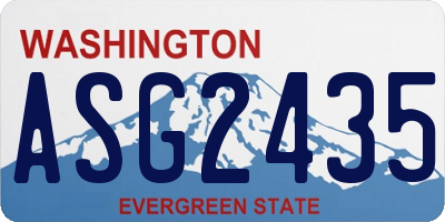 WA license plate ASG2435
