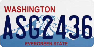 WA license plate ASG2436