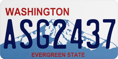 WA license plate ASG2437