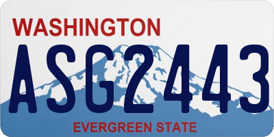 WA license plate ASG2443