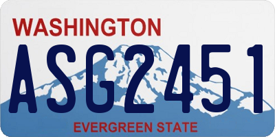 WA license plate ASG2451