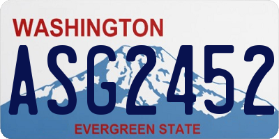 WA license plate ASG2452
