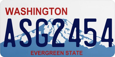 WA license plate ASG2454