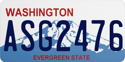 WA license plate ASG2476