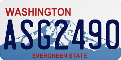 WA license plate ASG2490