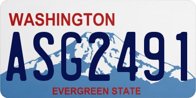 WA license plate ASG2491