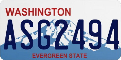 WA license plate ASG2494