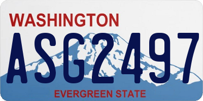 WA license plate ASG2497