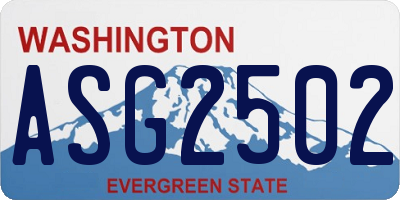 WA license plate ASG2502
