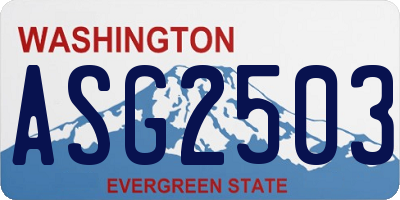WA license plate ASG2503