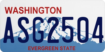 WA license plate ASG2504