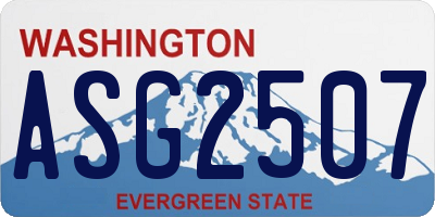 WA license plate ASG2507