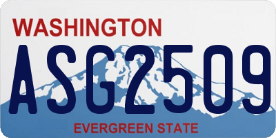 WA license plate ASG2509