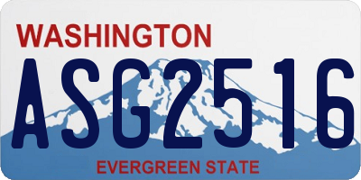 WA license plate ASG2516