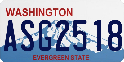WA license plate ASG2518